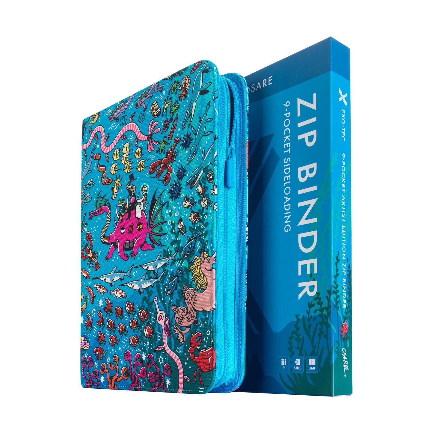 9-Pocket Exo-Tec® Zip Binder Water: Osare