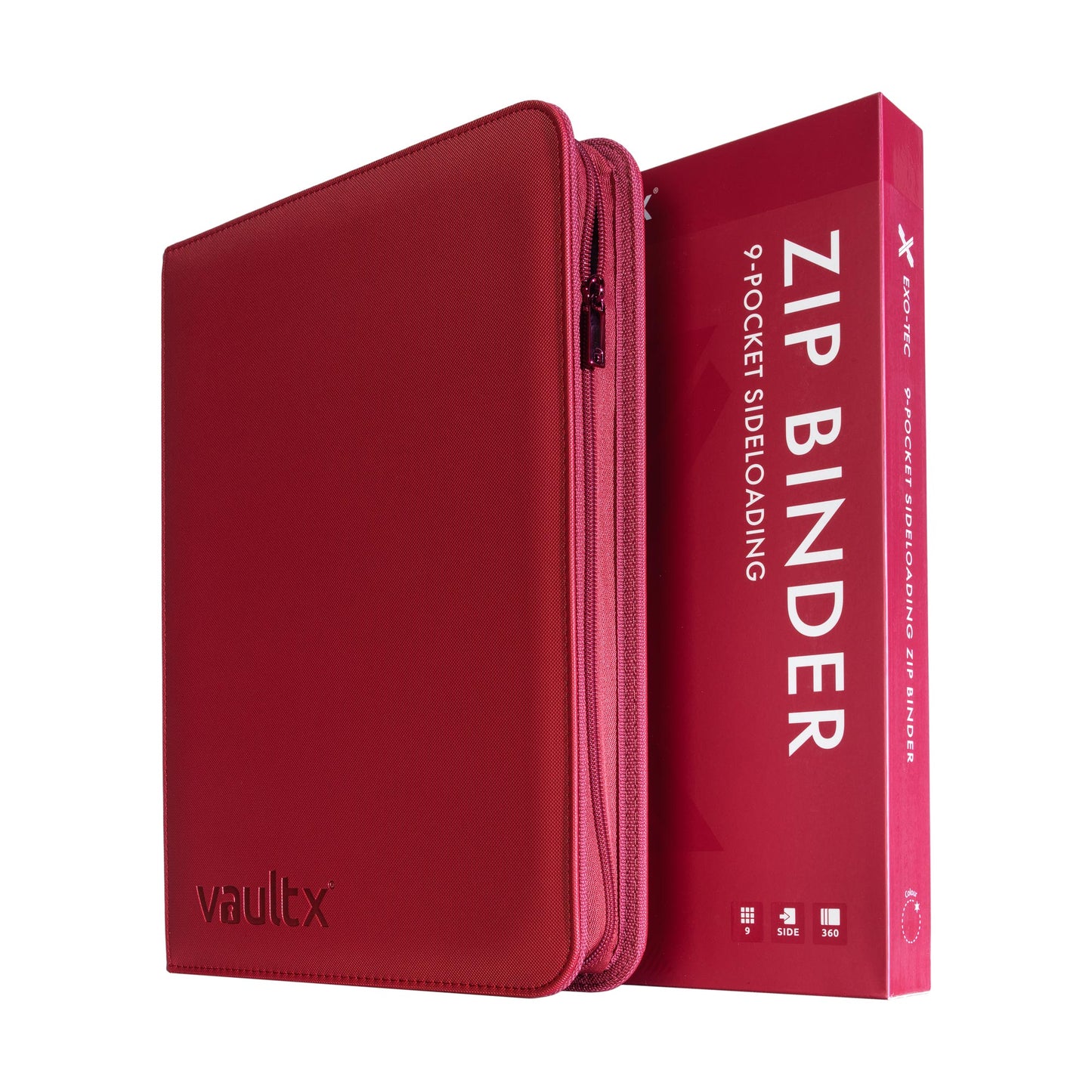 9-Pocket Exo-Tec® Zip Binder Metallic Red