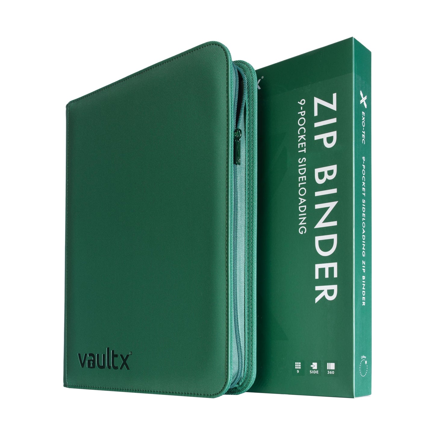 9-Pocket Exo-Tec® Zip Binder Metallic Green