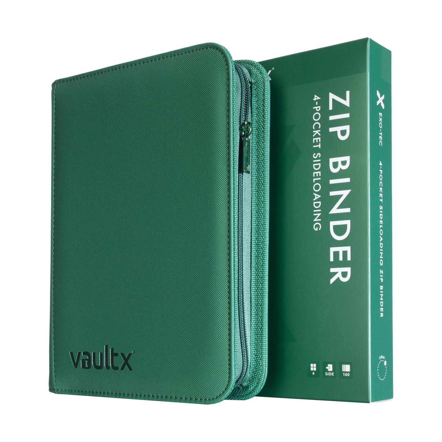 4-Pocket Exo-Tec® Zip Binder Metallic Green