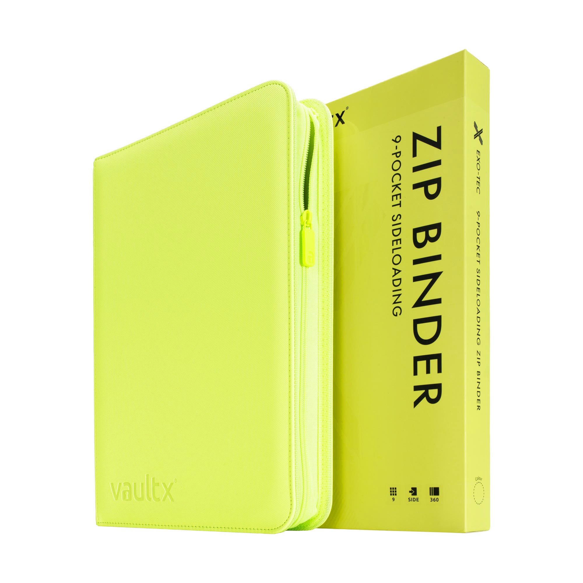 9-Pocket Exo-Tec® Zip Binder Neon Yellow – Vault X UK